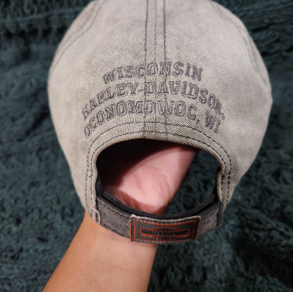 Harley-Davidson Cycles Gray and Orange Hat - Picture 2 of 9